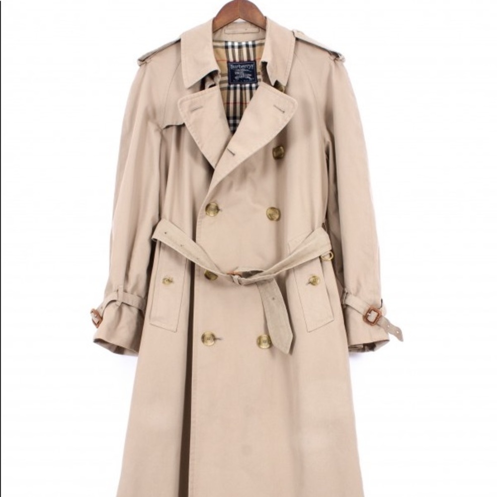 Burberry Long Wool & Nylon Trench Coat (Small)